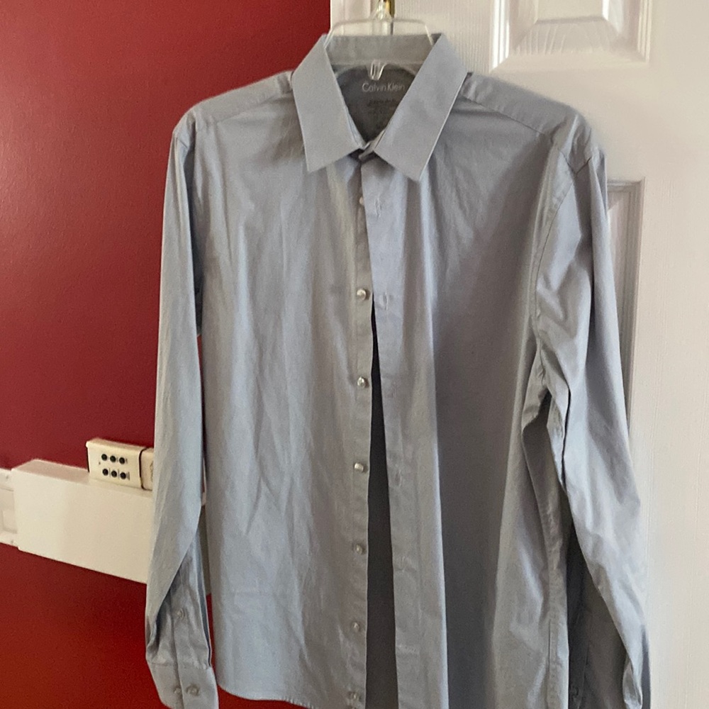 Calvin Klein medium grey, dress shirt slim, 15-15 1/2, 34/35